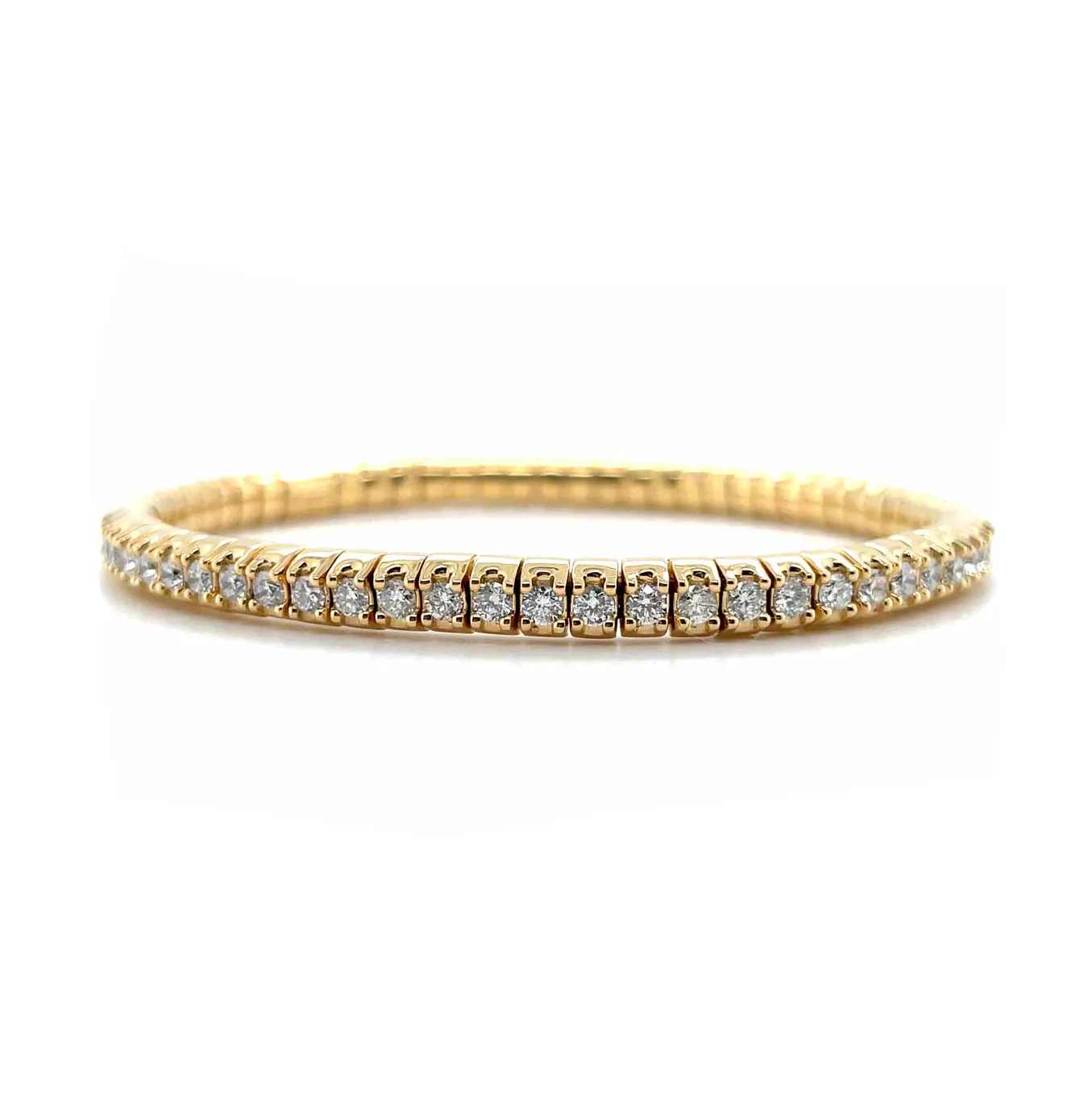 Sabel Collection Yellow Gold Diamond Stretch Bangle