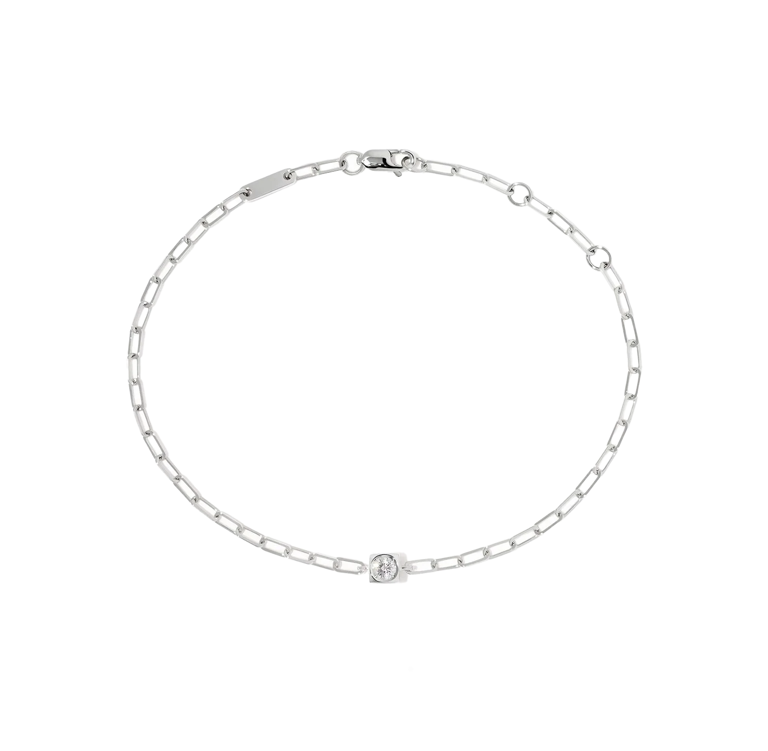 Dinh Van Le Cube White Gold Diamant Chain Bracelet