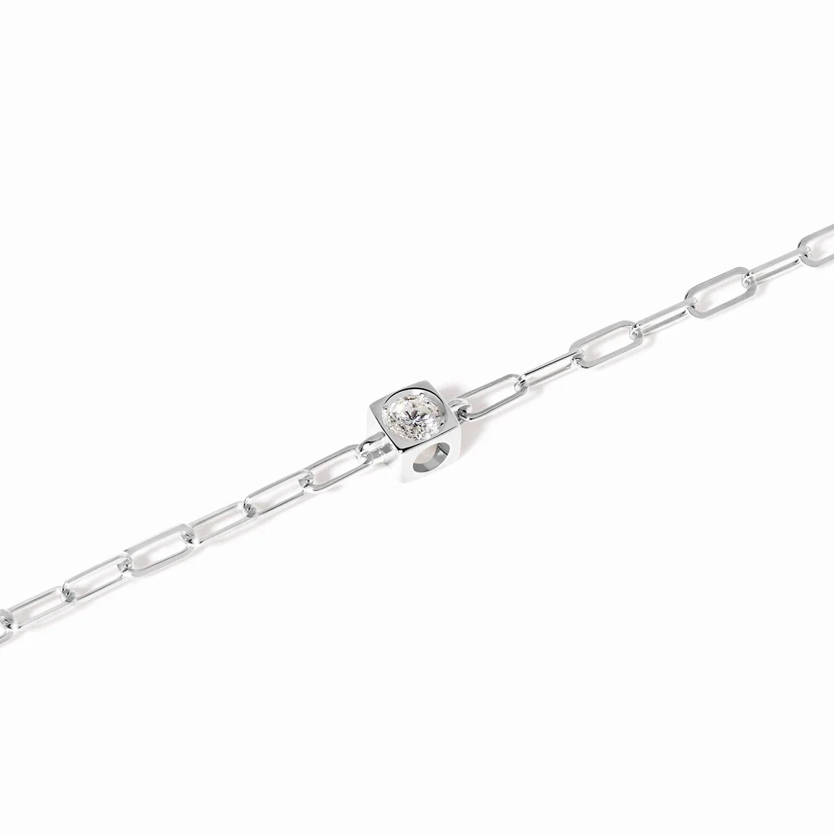Dinh Van Le Cube White Gold Diamant Chain Bracelet - Image 2