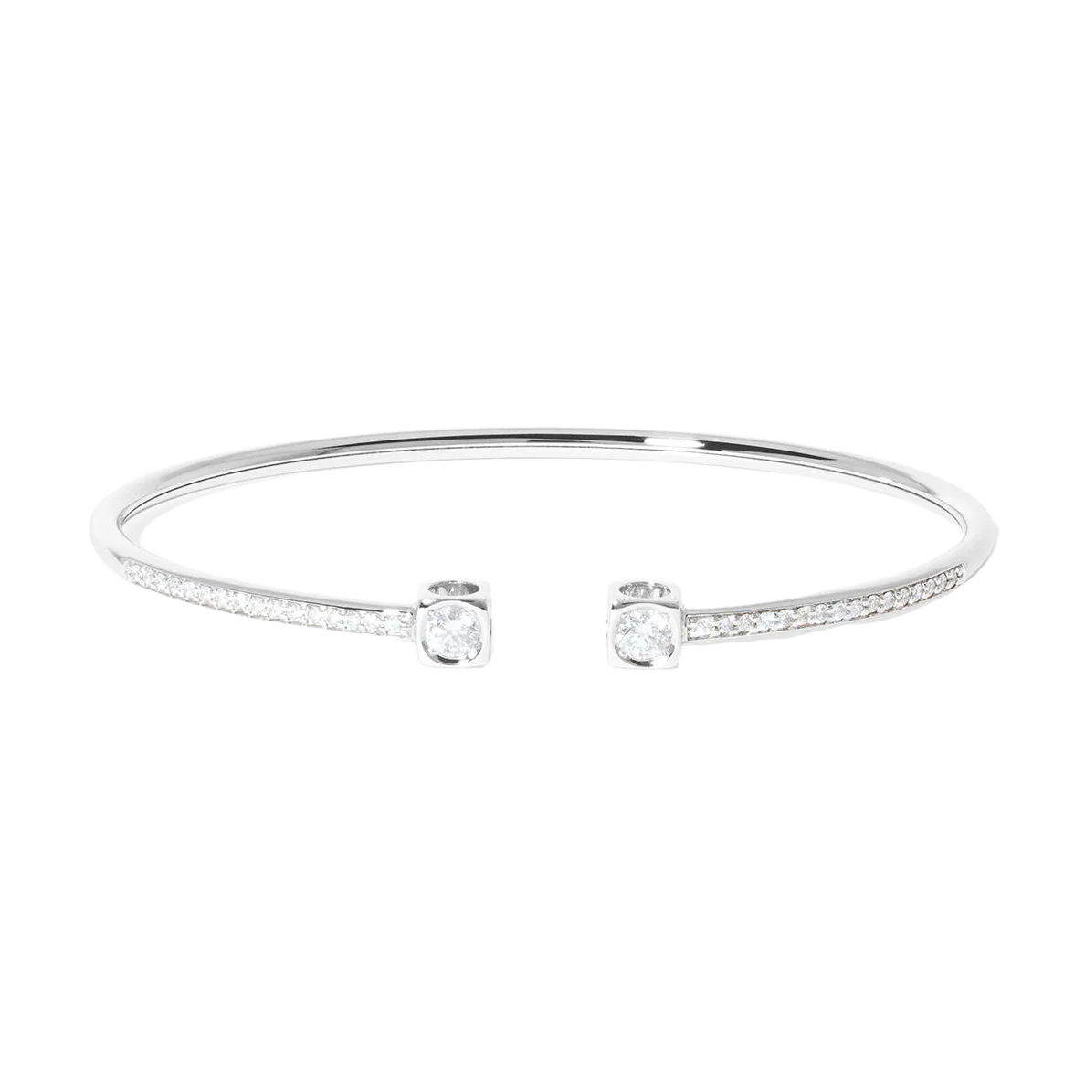 Dinh Van Le Cube White Gold Diamant Medium Cuff