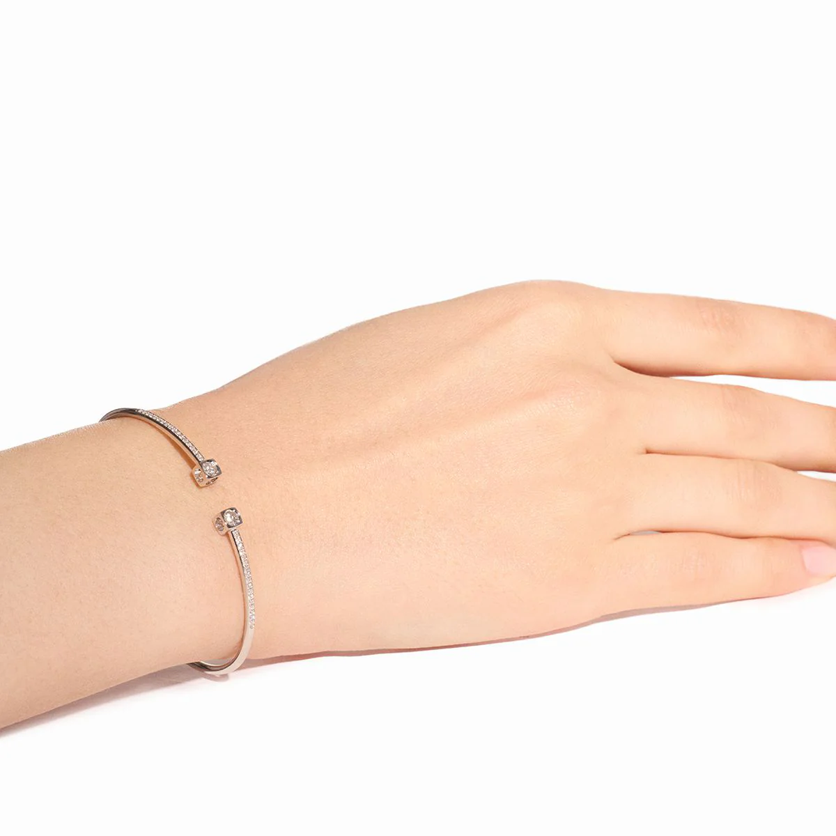 Dinh Van Le Cube White Gold Diamant Medium Cuff - Image 2