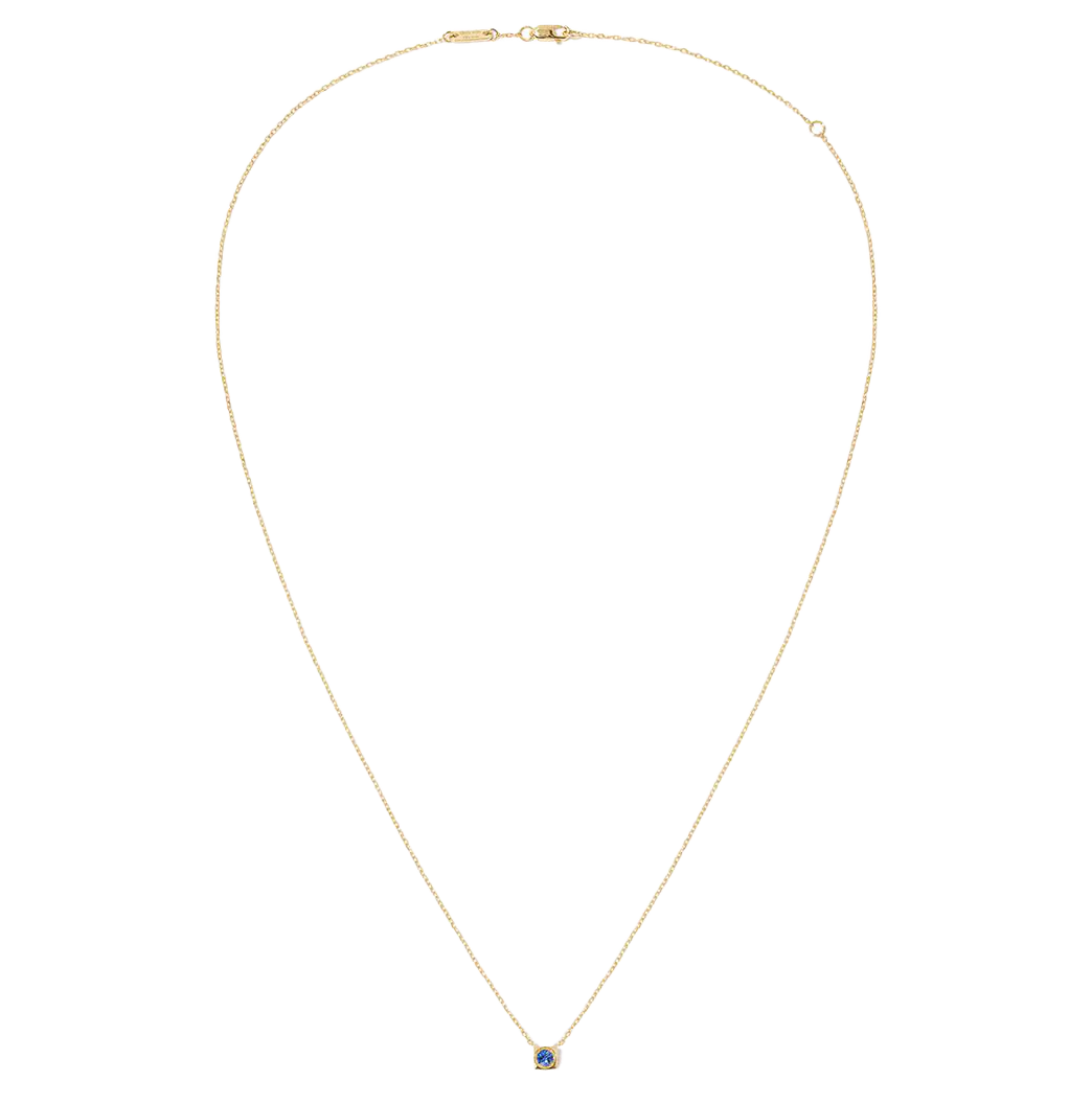 Dinh Van Le Cube Yellow Gold Blue Sapphire Necklace - Image 2