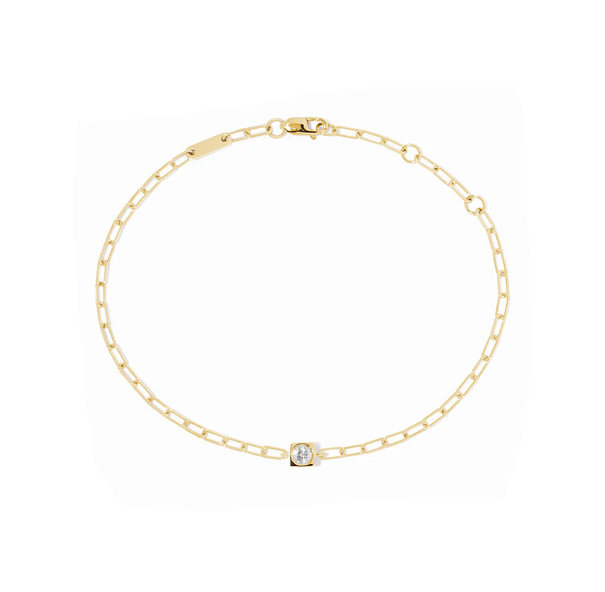 Dinh Van Le Cube Yellow Gold Diamant Chain Bracelet