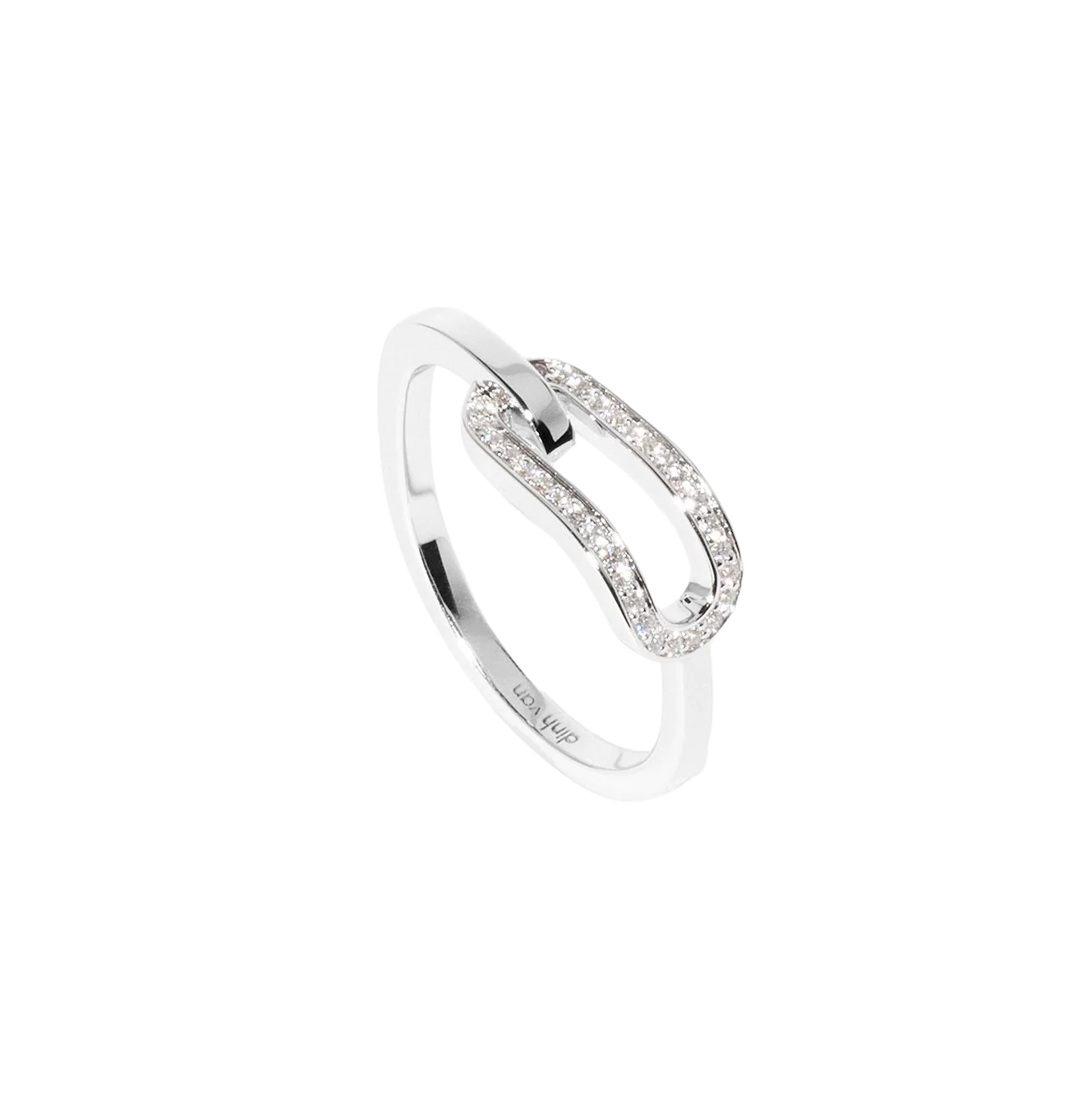 Dinh Van Maillon White Gold Diamond Small Ring