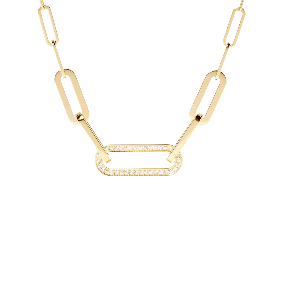 Dinh Van Maillon Yellow Gold Medium Diamond Necklace