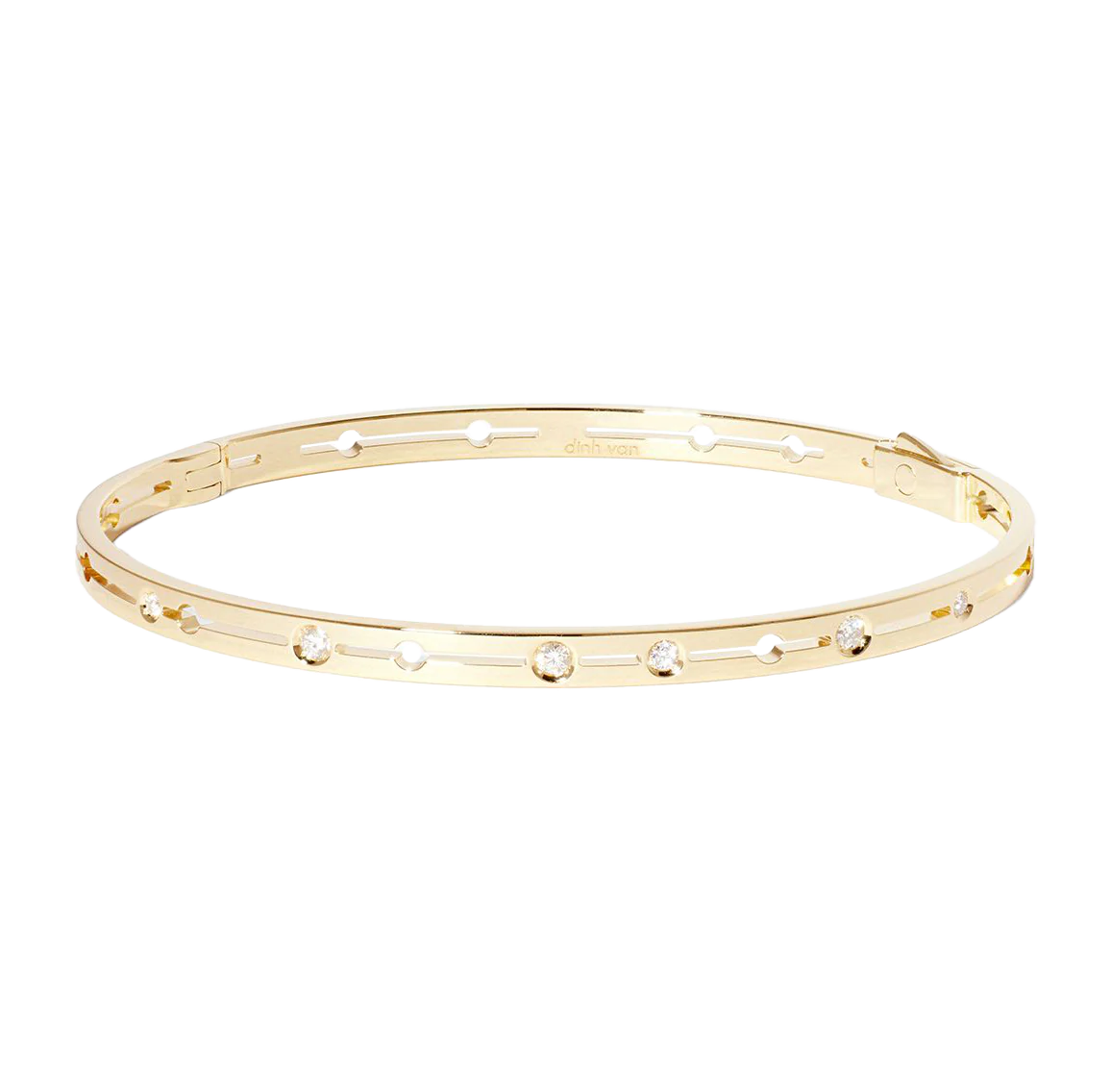 Dinh Van Pulse Yellow Gold and Diamond Small Bangle