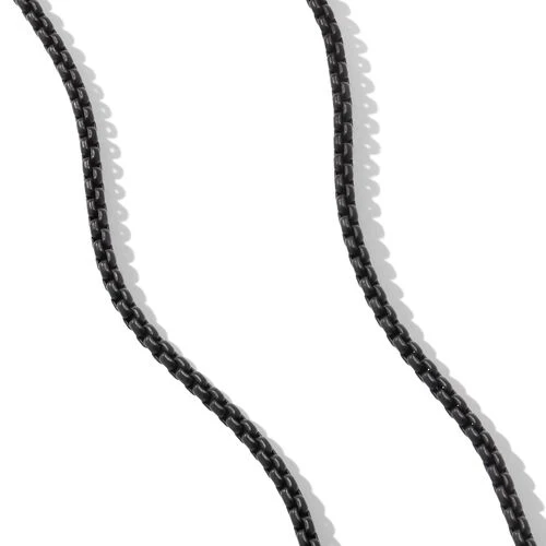 DY Bel Aire Box Chain Necklace in Black with 14K Yellow Gold Accent - Image 2