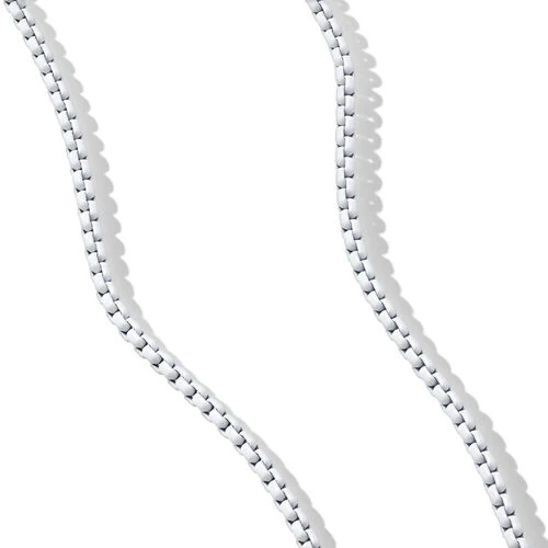 DY Bel Aire Box Chain Necklace in White with 14K Yellow Gold Accent - Image 2