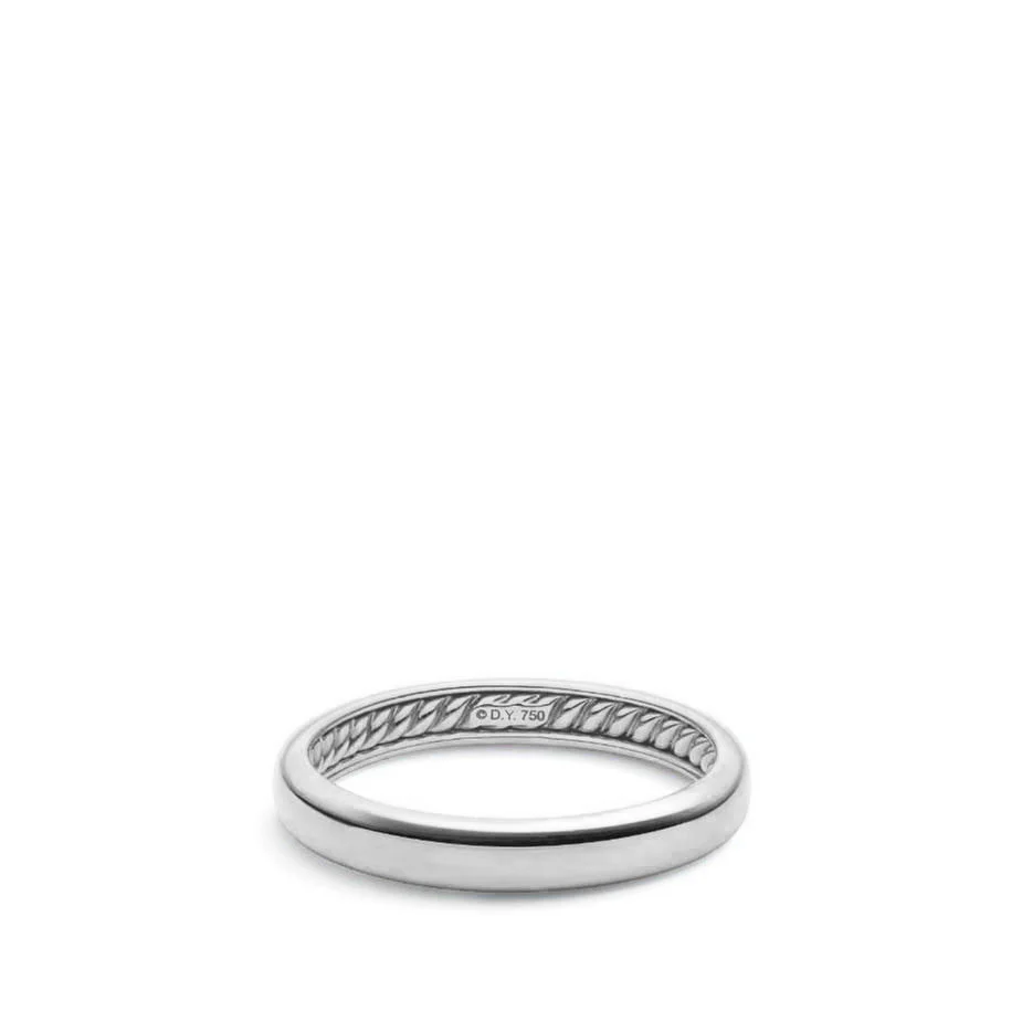 DY Classic Band Ring in 18K White Gold, Size 11