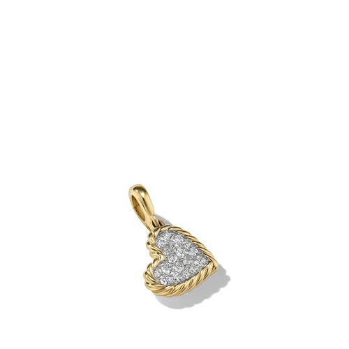 DY Elements Heart Pendant in 18K Yellow Gold with Pavé Diamonds