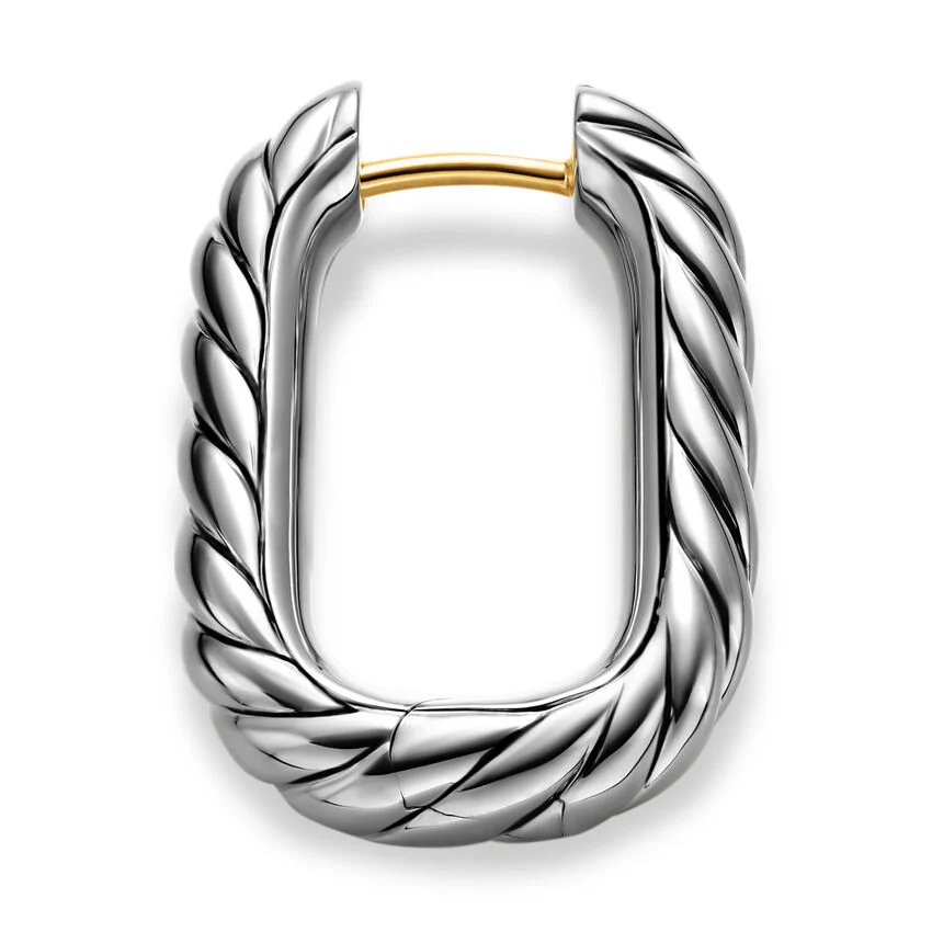 DY Madison Cable Hoop Earrings in Sterling Silver, 24.3mm - Image 2