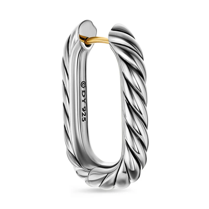 DY Madison Cable Hoop Earrings in Sterling Silver, 24.3mm - Image 3