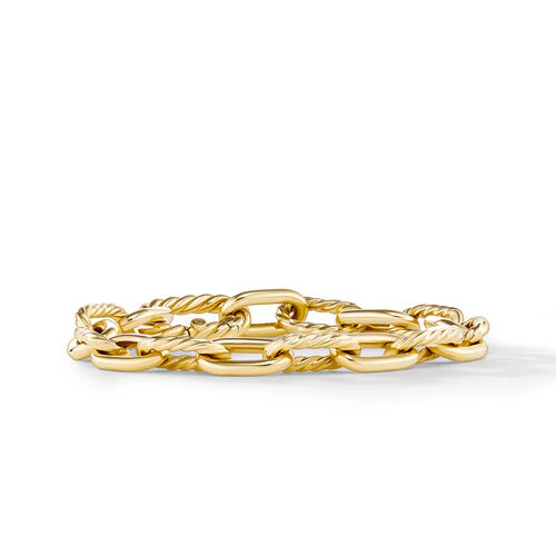 DY Madison Chain Bracelet in 18K Yellow Gold, Size Large