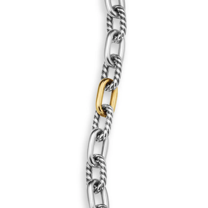 DY Madison Chain Bracelet in Sterling Silver with 18K Yellow Gold, 6mm, Size Medium - Image 5