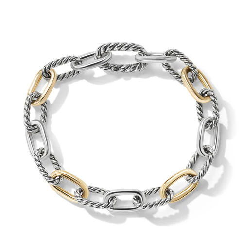 DY Madison Chain Bracelet in Sterling Silver with 18K Yellow Gold, Size Medium - Image 2