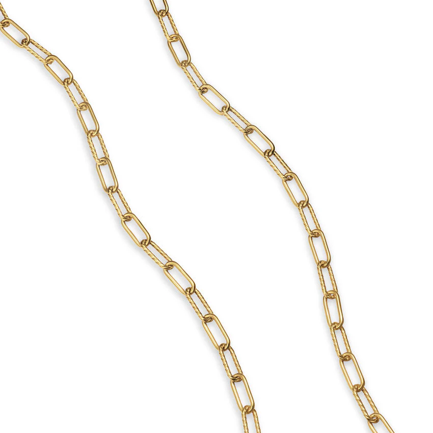 DY Madison Chain Necklace in 18K Yellow Gold, 4mm, 18" - Image 3