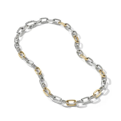 DY Madison Chain Necklace in Sterling Silver with 18K Yellow Gold - Image 2