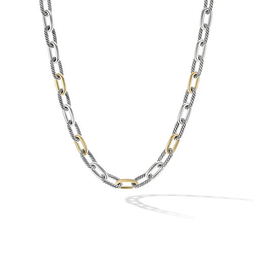 DY Madison Chain Necklace in Sterling Silver with 18K Yellow Gold