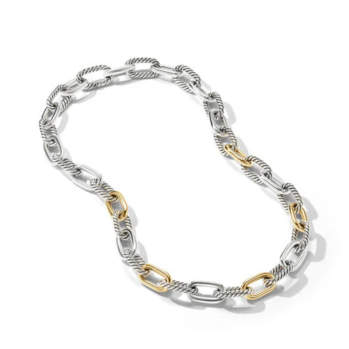 DY Madison Chain Necklace in Sterling Silver with 18K Yellow Gold - Image 2