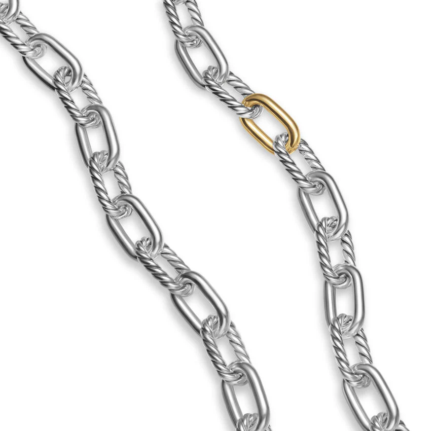 DY Madison Chain Necklace in Sterling Silver with 18K Yellow Gold, 8.5mm, 22" - Image 3