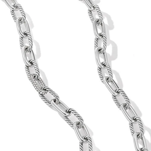 DY Madison Chain Necklace in Sterling Silver with Diamonds, 18" - Image 2