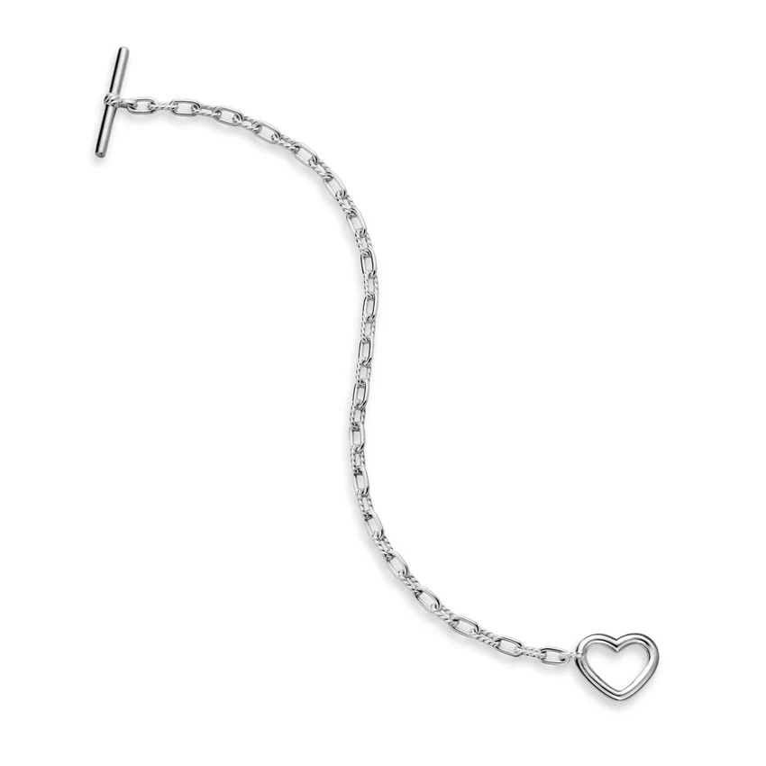 DY Madison Heart Toggle Chain Bracelet in Sterling Silver, 3mm, Size Medium - Image 3
