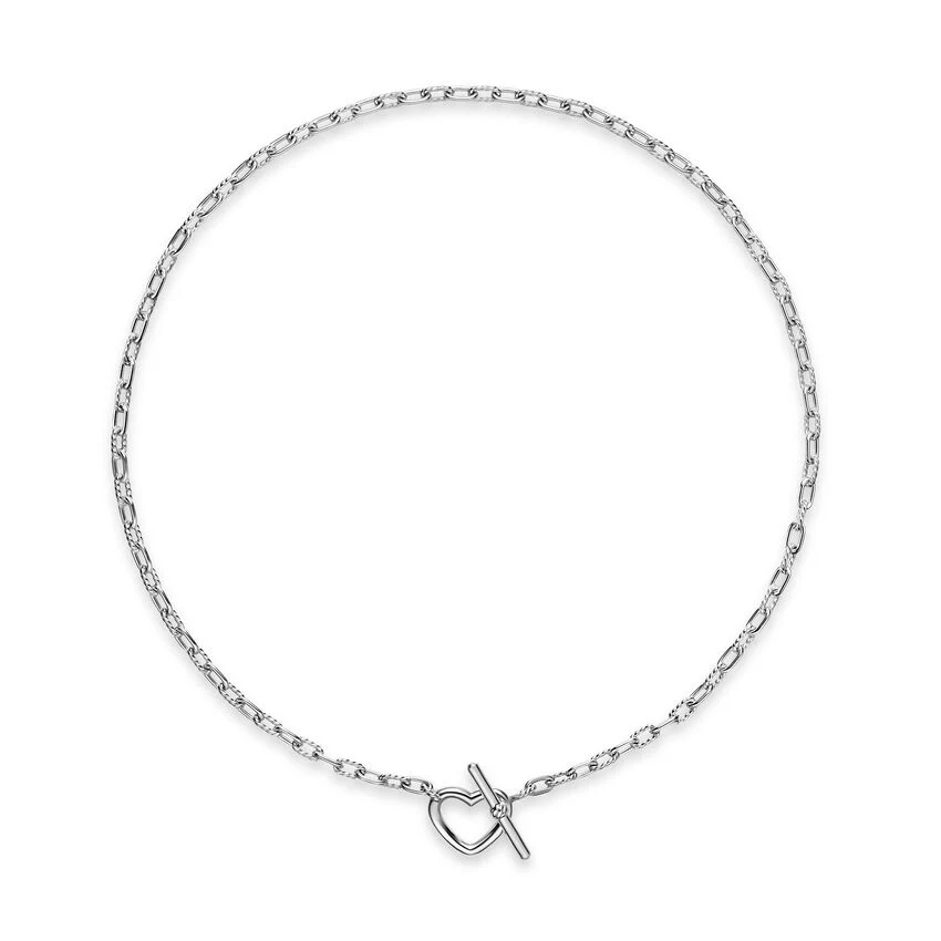 DY Madison Heart Toggle Chain Necklace in Sterling Silver, 3mm, 16" - Image 2