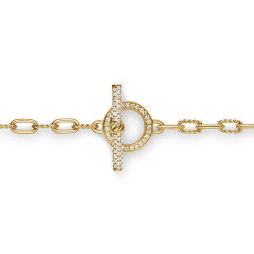 DY Madison Pavé Diamond Toggle Chain Necklace in 18K Yellow Gold, 17" - Image 4