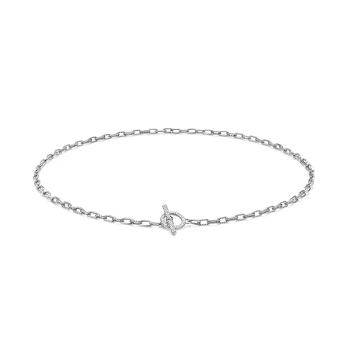 DY Madison Pavé Diamond Toggle Chain Necklace in Sterling Silver, 17" - Image 2