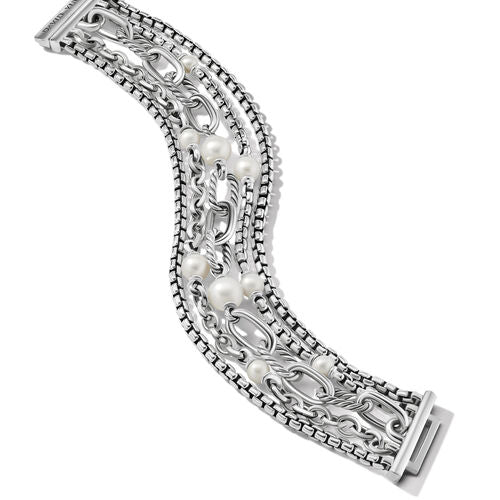 DY Madison Pearl Multi Row Chain Bracelet in Sterling Silver - Image 2