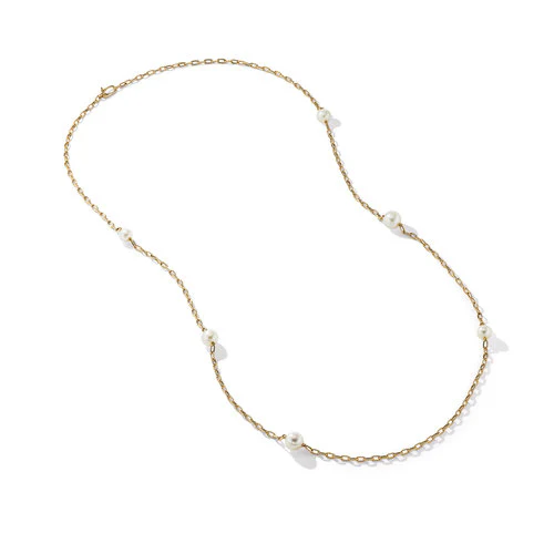 DY Madison Pearl Necklace in 18K Yellow Gold - Image 2