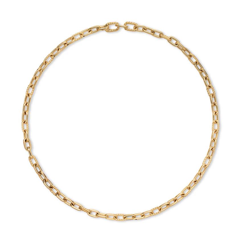 DY Madison Smooth Chain Necklace in 18K Yellow Gold, 6mm, 18" - Image 3