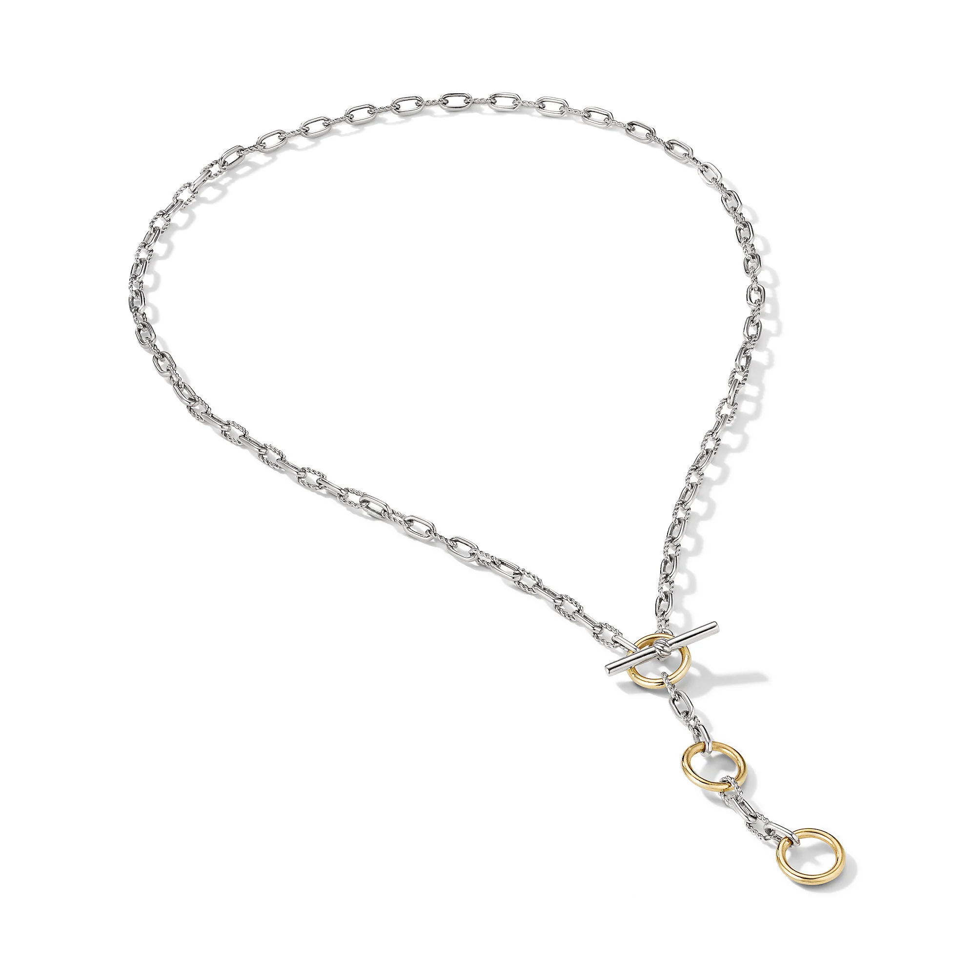 DY Madison® Three Ring Chain Necklace with 18K Yellow Gold - Image 2