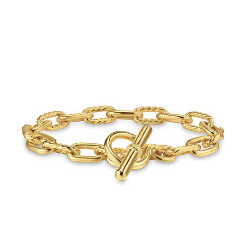 DY Madison Toggle Chain Bracelet in 18K Yellow Gold, Size Medium