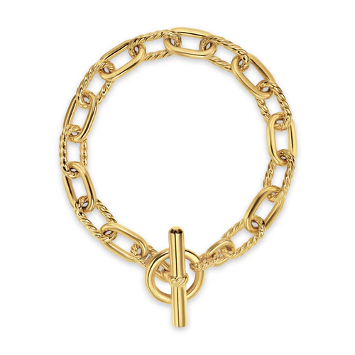 DY Madison Toggle Chain Bracelet in 18K Yellow Gold, Size Medium - Image 3