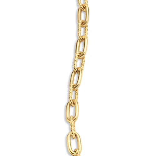 DY Madison Toggle Chain Bracelet in 18K Yellow Gold with Diamonds, Size Medium - Image 5