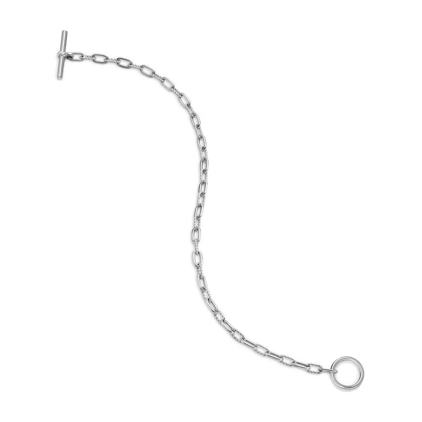 DY Madison Toggle Chain Bracelet in Sterling Silver, 3mm, Size Medium - Image 3