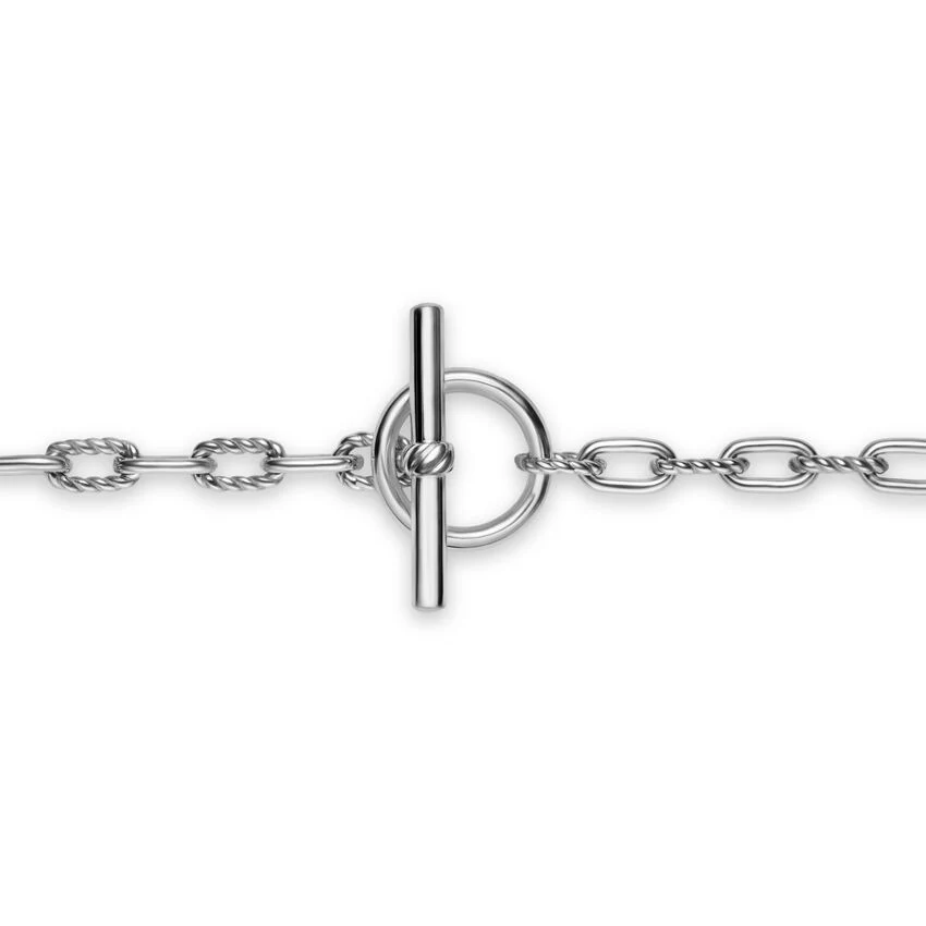 DY Madison Toggle Chain Bracelet in Sterling Silver, 3mm, Size Medium - Image 5