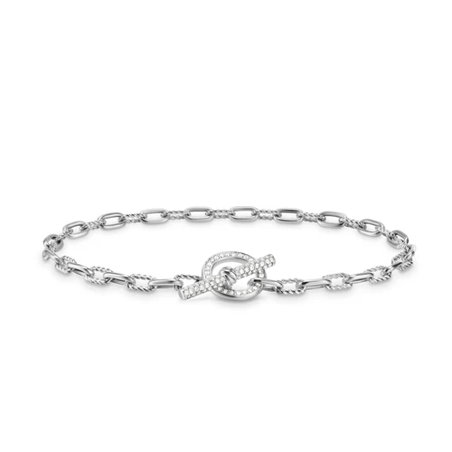 DY Madison Toggle Chain Bracelet in Sterling Silver with Diamonds, Size Small