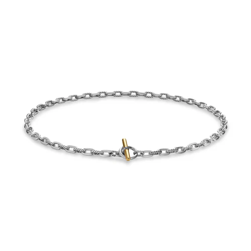 DY Madison Toggle Chain Necklace in Sterling Silver and 18K Yellow Gold, 18" - Image 2