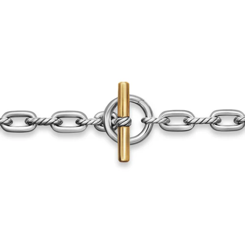 DY Madison Toggle Chain Necklace in Sterling Silver and 18K Yellow Gold, 18" - Image 4