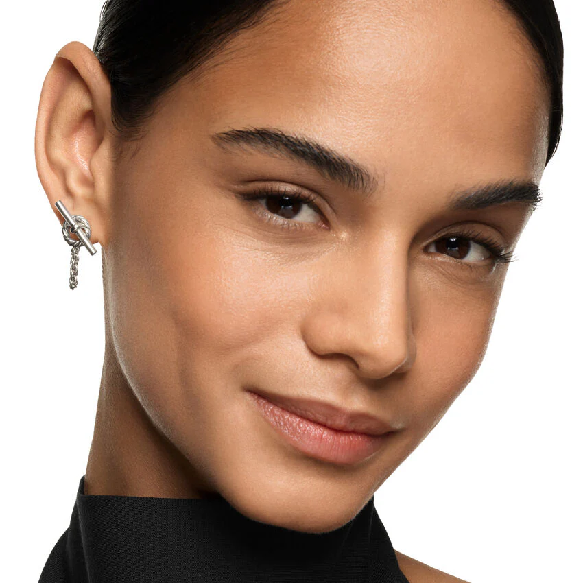 DY Mercer Bold Toggle Chain Stud Earrings in Sterling Silver, 50.4mm - Image 5