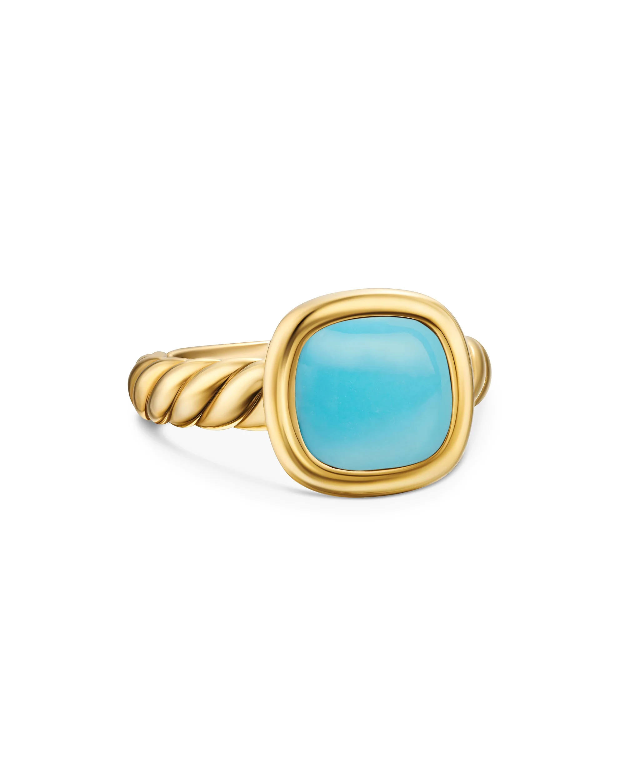 DY Mercer Color Stone Ring in 18K Yellow Gold with Turquoise, 10mm