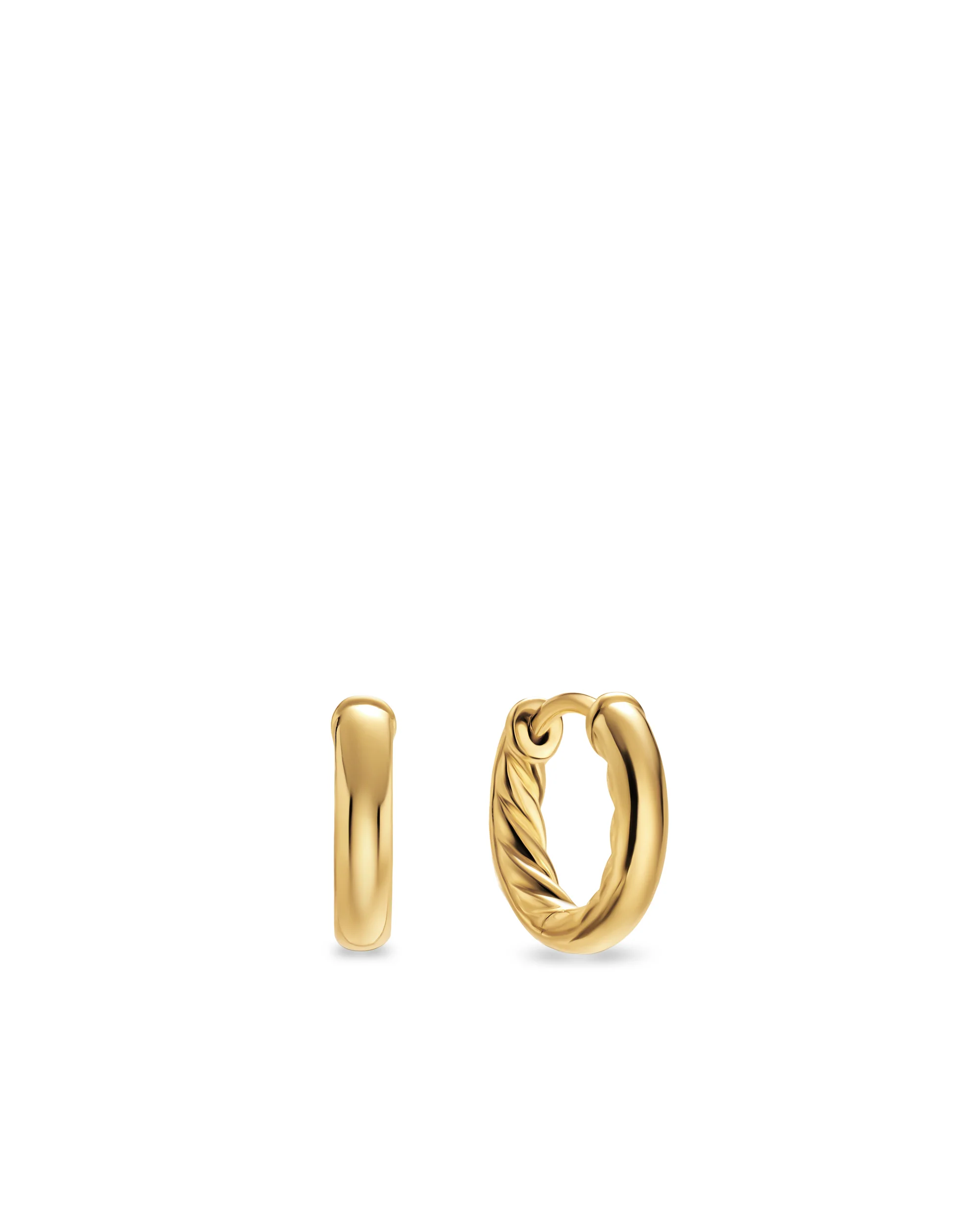 DY Mercer Huggie Hoop Earrings in 18K Yellow Gold, 12mm
