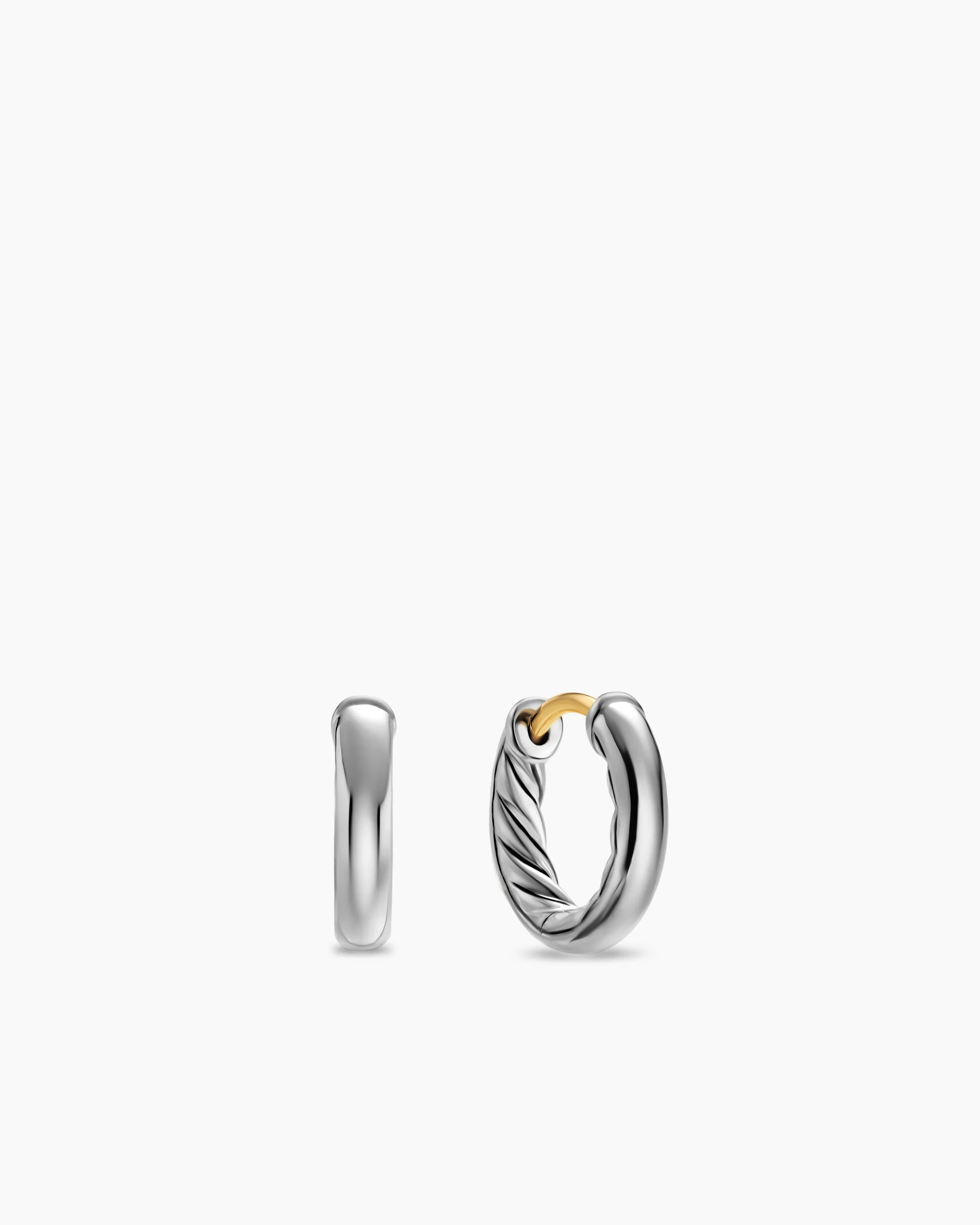 DY Mercer Huggie Hoop Earrings in Sterling Silver, 12mm