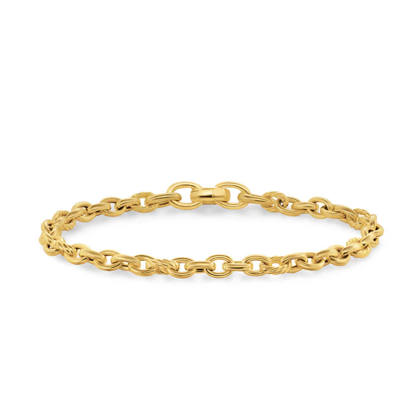 DY Mercer Petite Chain Bracelet in 18K Yellow Gold, 4.5mm, Size Medium