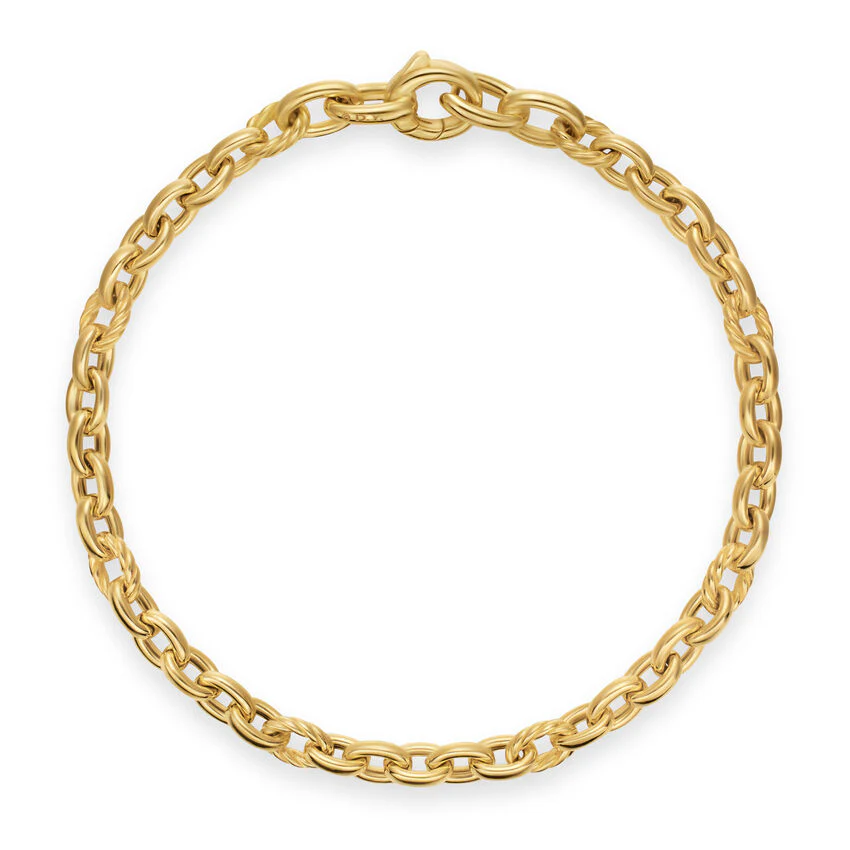 DY Mercer Petite Chain Bracelet in 18K Yellow Gold, 4.5mm, Size Medium - Image 2