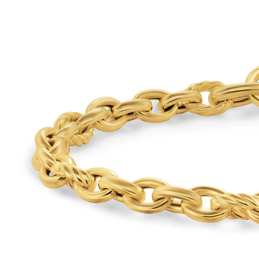 DY Mercer Petite Chain Bracelet in 18K Yellow Gold, 4.5mm, Size Medium - Image 3