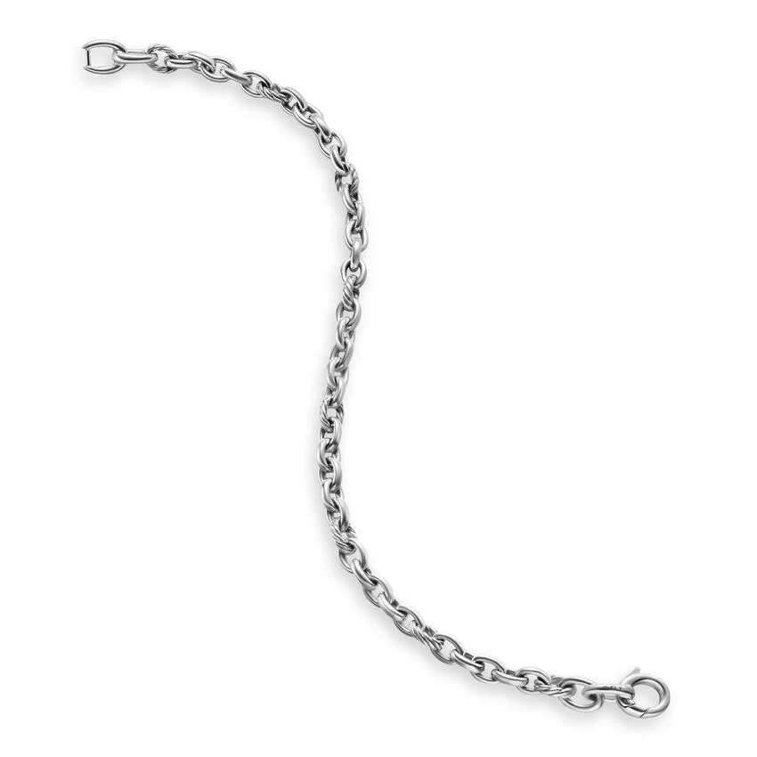 DY Mercer Petite Chain Bracelet in Sterling Silver, 4.5mm, Size Large - Image 3