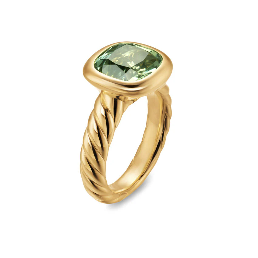 DY Mercer Stone Ring in 18K Yellow Gold with Prasiolite, 10mm, Size 6 - Image 2